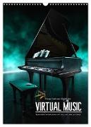 VIRTUAL MUSIC - Musikinstrumente in Hyperrealistischen Illustrationen (Wandkalender 2024 DIN A3 hoch), CALVENDO Monatskalender