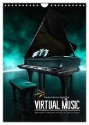 VIRTUAL MUSIC - Musikinstrumente in Hyperrealistischen Illustrationen (Wandkalender 2024 DIN A4 hoch), CALVENDO Monatskalender