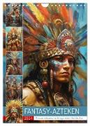 Fantasy-Azteken. Mesoamerikanische Krieger einer Hochkultur (Wandkalender 2024 DIN A4 hoch), CALVENDO Monatskalender