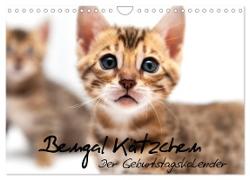 Bengal Kätzchen - Der Geburtstagskalender (Wandkalender 2024 DIN A4 quer), CALVENDO Monatskalender