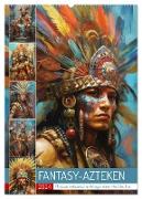 Fantasy-Azteken. Mesoamerikanische Krieger einer Hochkultur (Wandkalender 2024 DIN A2 hoch), CALVENDO Monatskalender