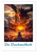 Die Drachenschlacht (Wandkalender 2024 DIN A2 hoch), CALVENDO Monatskalender