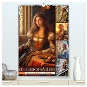 Edle Burgfräulein (hochwertiger Premium Wandkalender 2024 DIN A2 hoch), Kunstdruck in Hochglanz
