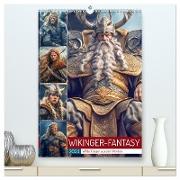Wikinger-Fantasy. Wilde Krieger aus dem Norden (hochwertiger Premium Wandkalender 2024 DIN A2 hoch), Kunstdruck in Hochglanz
