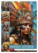 Fantasy-Azteken. Mesoamerikanische Krieger einer Hochkultur (Wandkalender 2024 DIN A3 hoch), CALVENDO Monatskalender