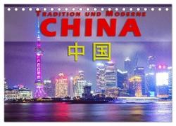China - Tradition und Moderne (Tischkalender 2024 DIN A5 quer), CALVENDO Monatskalender
