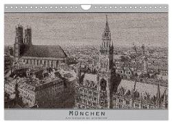 München, alte Postkarten neu interpretiert. (Wandkalender 2024 DIN A4 quer), CALVENDO Monatskalender