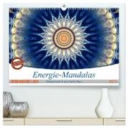 Energie-Mandalas in blau (hochwertiger Premium Wandkalender 2024 DIN A2 quer), Kunstdruck in Hochglanz