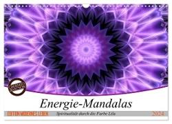 Energie - Mandalas, Spiritualität durch die Farbe Lila (Wandkalender 2024 DIN A3 quer), CALVENDO Monatskalender