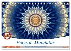 Energie-Mandalas in blau (Tischkalender 2024 DIN A5 quer), CALVENDO Monatskalender