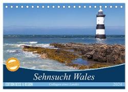 Sehnsucht Wales - Collagen eines Landes (Tischkalender 2024 DIN A5 quer), CALVENDO Monatskalender