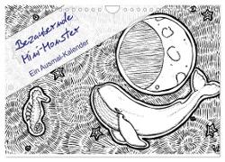 Bezaubernde Mini-Monster - Ein Ausmal-Kalender (Wandkalender 2024 DIN A4 quer), CALVENDO Monatskalender