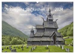 Norwegens Stabkirchen (Wandkalender 2024 DIN A2 quer), CALVENDO Monatskalender