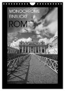 Monochrome Einblicke Rom (Wandkalender 2024 DIN A4 hoch), CALVENDO Monatskalender