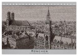 München, alte Postkarten neu interpretiert. (Tischkalender 2024 DIN A5 quer), CALVENDO Monatskalender