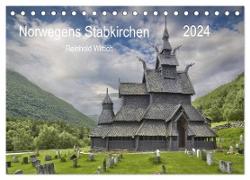 Norwegens Stabkirchen (Tischkalender 2024 DIN A5 quer), CALVENDO Monatskalender