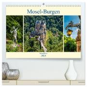 Mosel-Burgen (hochwertiger Premium Wandkalender 2024 DIN A2 quer), Kunstdruck in Hochglanz