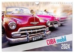 Cuba mobil - Kuba Autos (Wandkalender 2024 DIN A4 quer), CALVENDO Monatskalender
