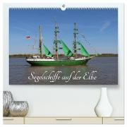 Segelschiffe auf der Elbe (hochwertiger Premium Wandkalender 2024 DIN A2 quer), Kunstdruck in Hochglanz