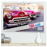 Cuba mobil - Kuba Autos (hochwertiger Premium Wandkalender 2024 DIN A2 quer), Kunstdruck in Hochglanz
