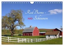 Red Barns - rote Scheunen (Wandkalender 2024 DIN A4 quer), CALVENDO Monatskalender