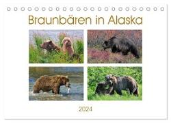 Braunbären in Alaska (Tischkalender 2024 DIN A5 quer), CALVENDO Monatskalender