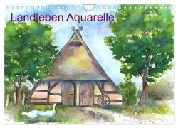 Landleben Aquarelle (Wandkalender 2024 DIN A4 quer), CALVENDO Monatskalender