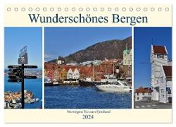 Wunderschönes Bergen. Norwegens Tor zum Fjordland (Tischkalender 2024 DIN A5 quer), CALVENDO Monatskalender