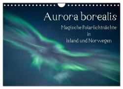 Aurora borealis - Magische Polarlichtnächte in Island und Norwegen (Wandkalender 2024 DIN A4 quer), CALVENDO Monatskalender