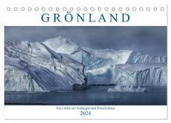 Grönland, ein Leben mit Eisbergen und Polarlichtern (Tischkalender 2024 DIN A5 quer), CALVENDO Monatskalender
