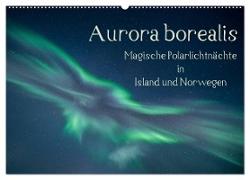 Aurora borealis - Magische Polarlichtnächte in Island und Norwegen (Wandkalender 2024 DIN A2 quer), CALVENDO Monatskalender