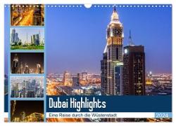 Dubai Highlights (Wandkalender 2024 DIN A3 quer), CALVENDO Monatskalender