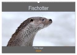 Fischotter, flinke Jäger (Wandkalender 2024 DIN A2 quer), CALVENDO Monatskalender