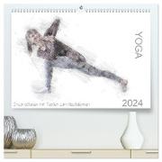 YOGA Inspirationen mit Texten zum Nachdenken (hochwertiger Premium Wandkalender 2024 DIN A2 quer), Kunstdruck in Hochglanz