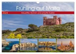 Frühling auf Malta - Kreuzritter, Kirchen und schroffe Küsten (Wandkalender 2024 DIN A3 quer), CALVENDO Monatskalender