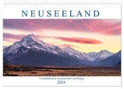 Neuseeland: Traumlandschaft zwischen Meer und Bergen (Wandkalender 2024 DIN A2 quer), CALVENDO Monatskalender