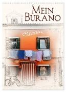 Mein Burano - Skizzen (Wandkalender 2024 DIN A3 hoch), CALVENDO Monatskalender