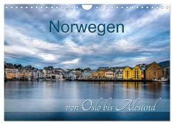 Norwegen von Oslo bis Ålesund (Wandkalender 2024 DIN A4 quer), CALVENDO Monatskalender