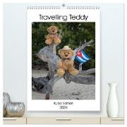 Travelling Teddy Kuba Edition 2024 (hochwertiger Premium Wandkalender 2024 DIN A2 hoch), Kunstdruck in Hochglanz