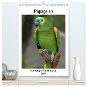 Papageien - Graupapagei, Rosella und Co. (hochwertiger Premium Wandkalender 2024 DIN A2 hoch), Kunstdruck in Hochglanz