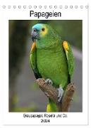 Papageien - Graupapagei, Rosella und Co. (Tischkalender 2024 DIN A5 hoch), CALVENDO Monatskalender