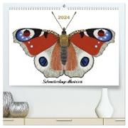 Schmetterlinge illustriert (hochwertiger Premium Wandkalender 2024 DIN A2 quer), Kunstdruck in Hochglanz
