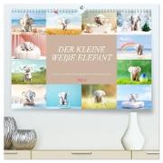 Der kleine weiße Elefant (hochwertiger Premium Wandkalender 2024 DIN A2 quer), Kunstdruck in Hochglanz