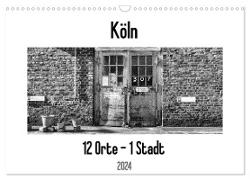 Köln. 12 Orte - 1 Stadt (Wandkalender 2024 DIN A3 quer), CALVENDO Monatskalender
