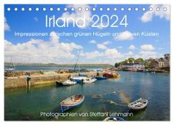 Irland 2024. Impressionen zwischen grünen Hügeln und blauen Küsten (Tischkalender 2024 DIN A5 quer), CALVENDO Monatskalender