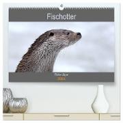 Fischotter, flinke Jäger (hochwertiger Premium Wandkalender 2024 DIN A2 quer), Kunstdruck in Hochglanz