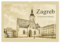 Zagreb ¿ Ein Kalender im Zeitungsstil (Wandkalender 2024 DIN A2 quer), CALVENDO Monatskalender