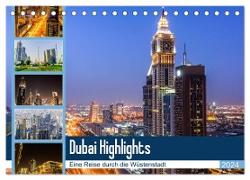 Dubai Highlights (Tischkalender 2024 DIN A5 quer), CALVENDO Monatskalender