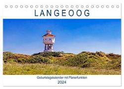 Langeoog Geburtstagskalender (Tischkalender 2024 DIN A5 quer), CALVENDO Monatskalender