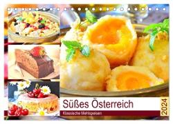 Süßes Österreich. Klassische Mehlspeisen (Tischkalender 2024 DIN A5 quer), CALVENDO Monatskalender